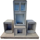 PILAR DE LUZ Y GABINETE DE GAS DOBLE "BARRIO AQUA"